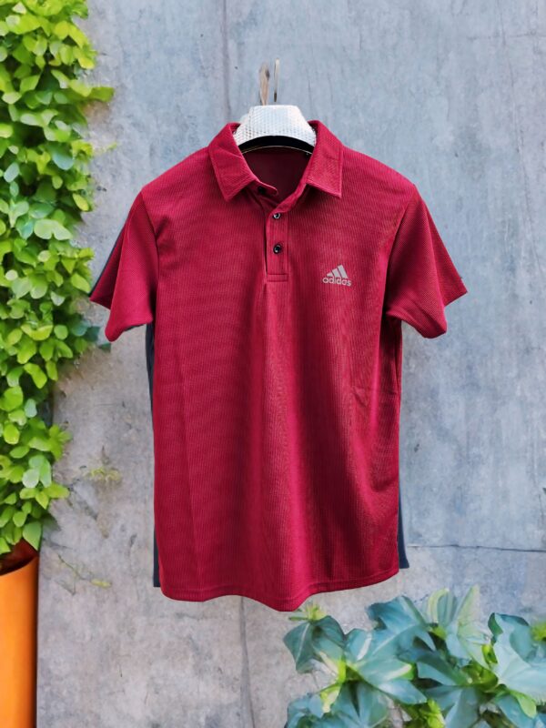 MEN'S POLO COLLAR HEAVY CORD HALF SLEEVE FORMAL T-SHIRTS - Image 3
